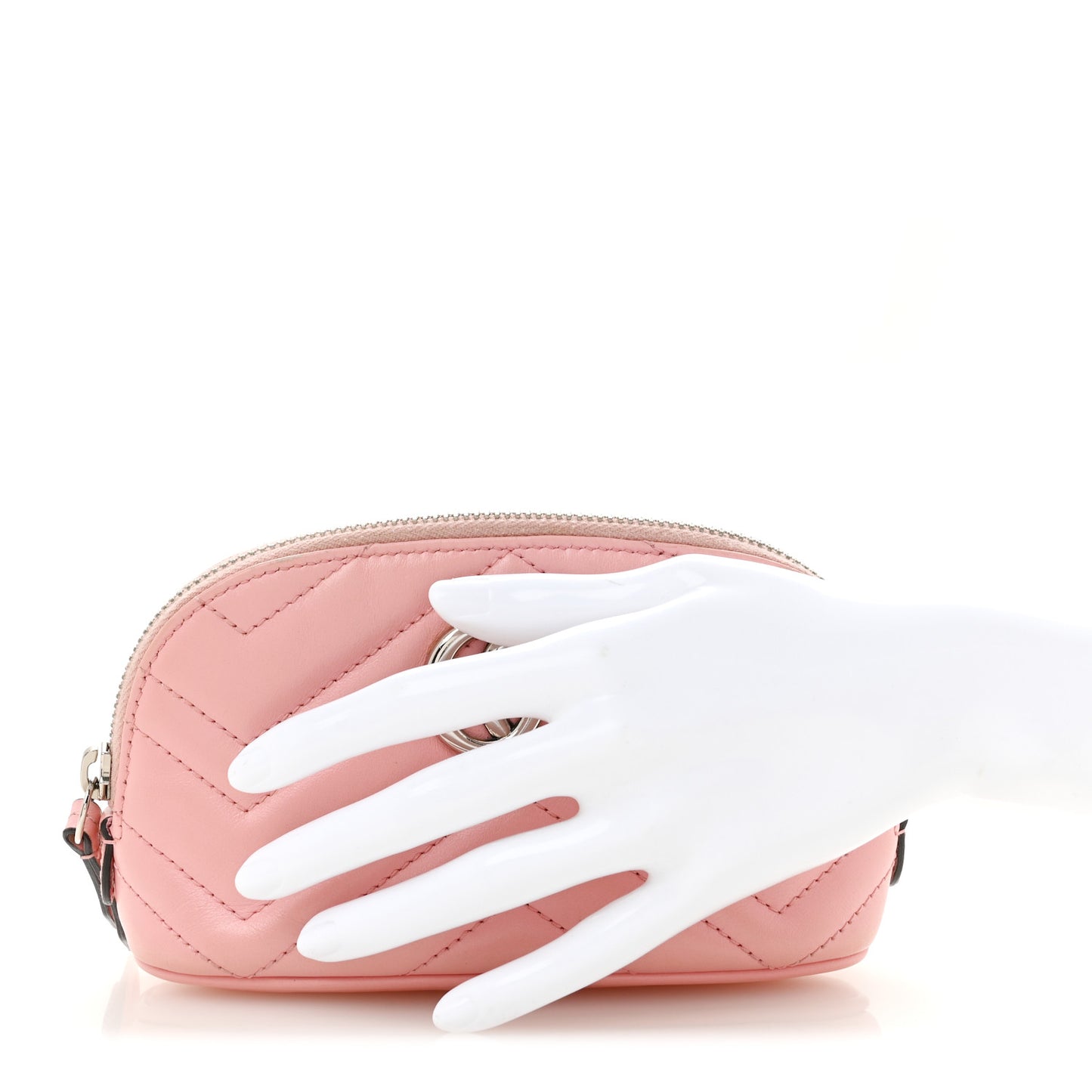 Calfskin Matelasse GG Marmont Pouch Cosmetic Case Wild Rose