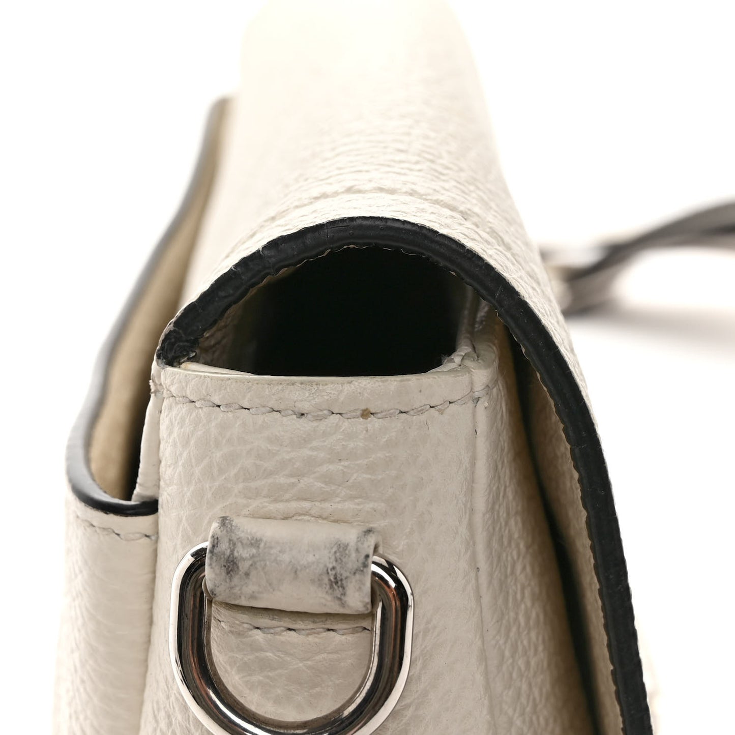 Vitello Daino Soft Flap Crossbody White
