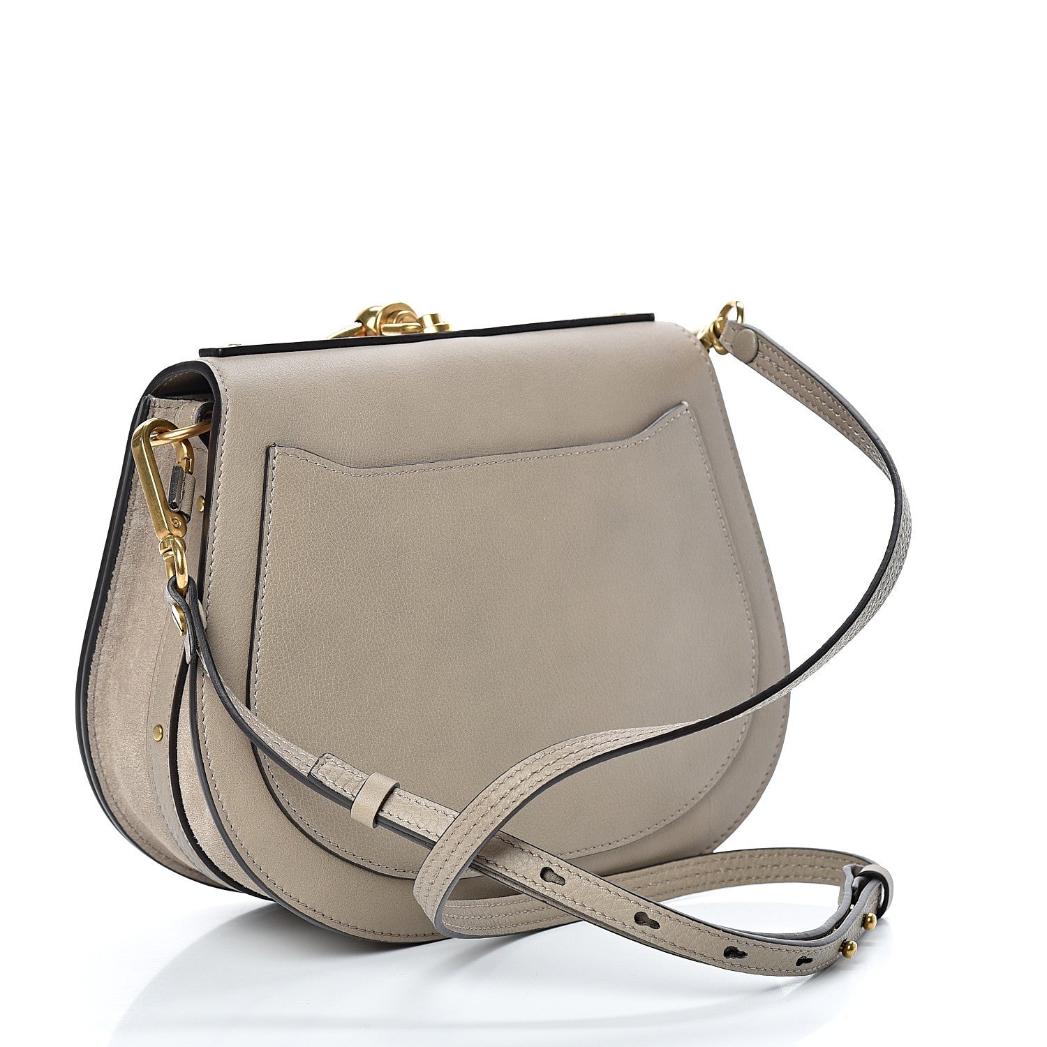 Chloe Calfskin Suede Medium Nile Bracelet Bag Motty Grey 2 of 9
