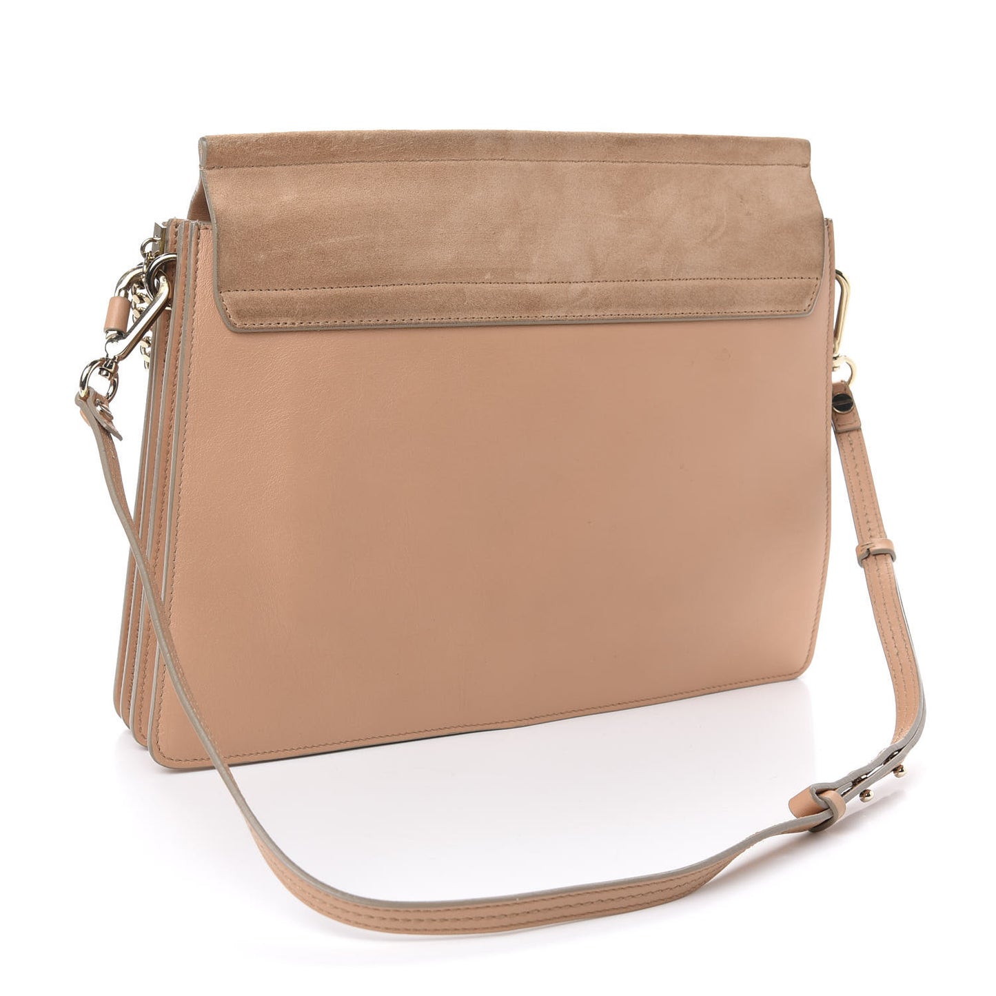 Calfskin Suede Medium Faye Shoulder Bag Blushy Pink
