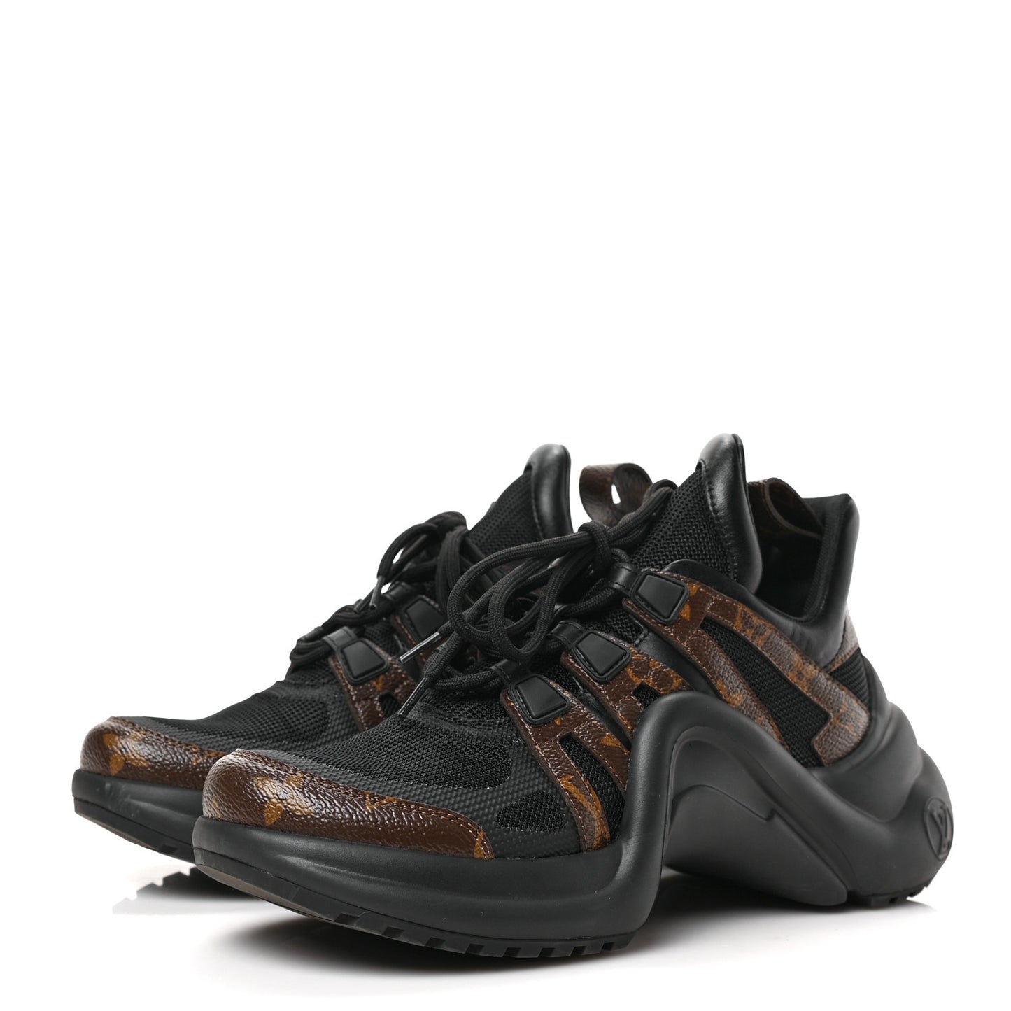Calfskin Patent Monogram LV Archlight Sneakers 38 Black