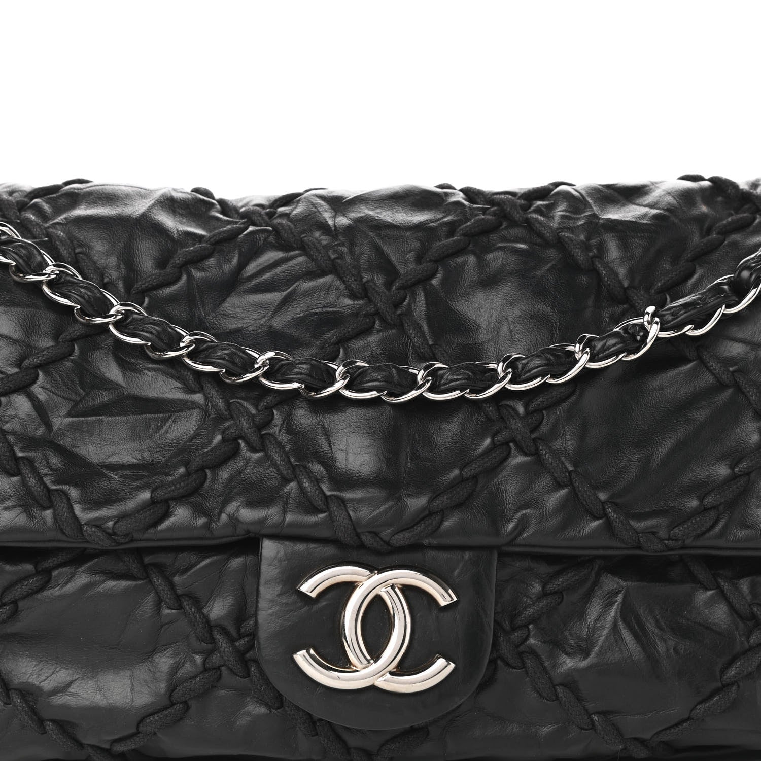 Chanel Calfskin Ultra Stitch Oversize Flap Black 8 of 10