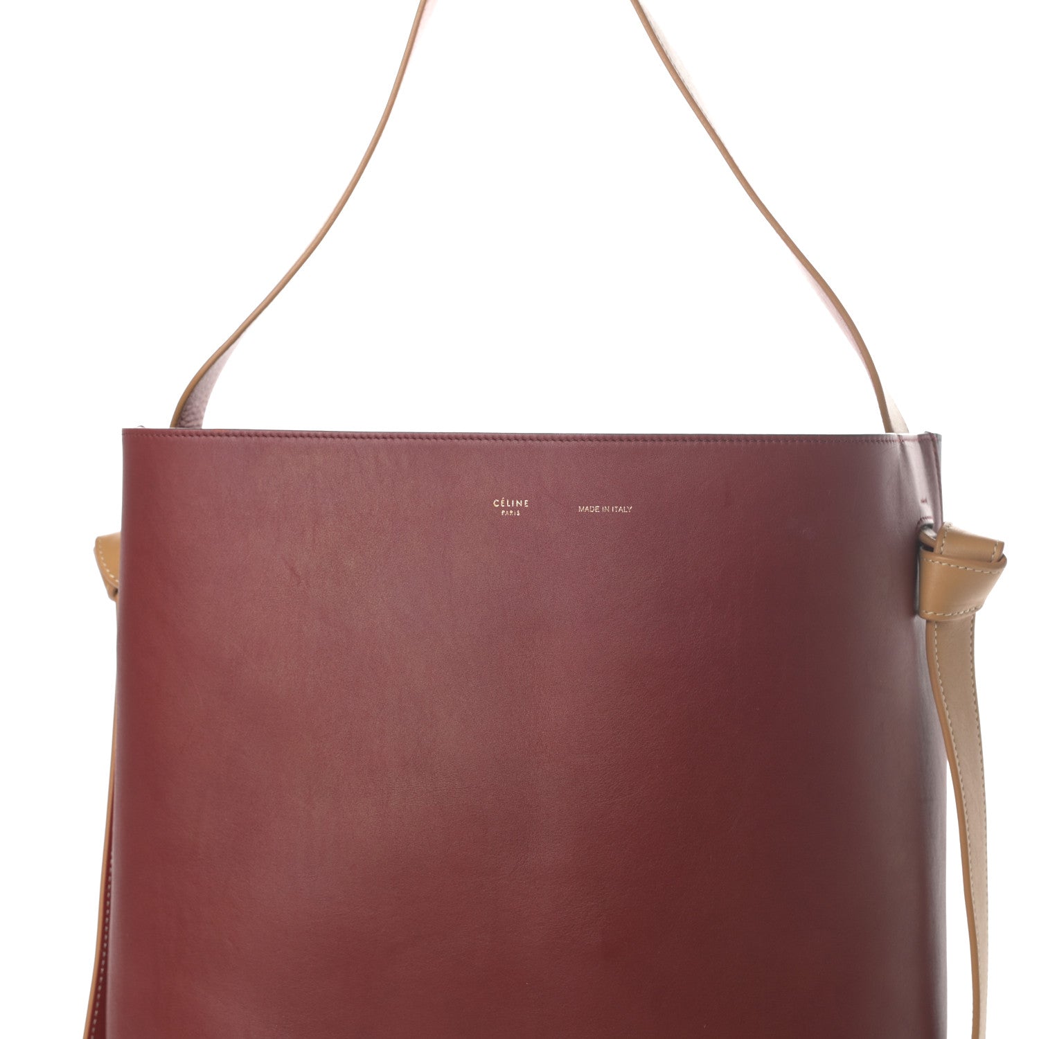 Celine Shiny Smooth Calfskin Small Twisted Cabas Dark Ruby Navy 9 of 14