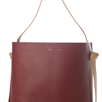 Celine Shiny Smooth Calfskin Small Twisted Cabas Dark Ruby Navy 9 of 14