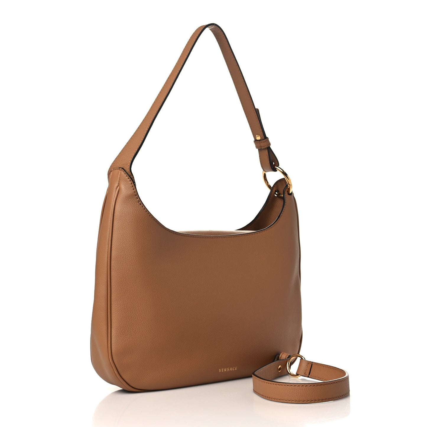 Calfskin La Medusa Medium Hobo Crossbody Brown