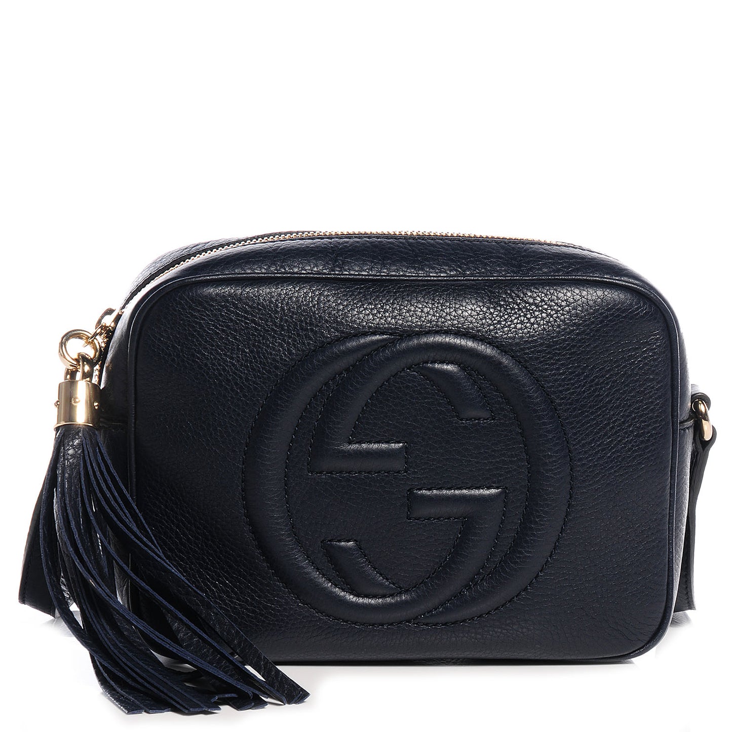 Pebbled Calfskin Small Soho Disco Bag Blue