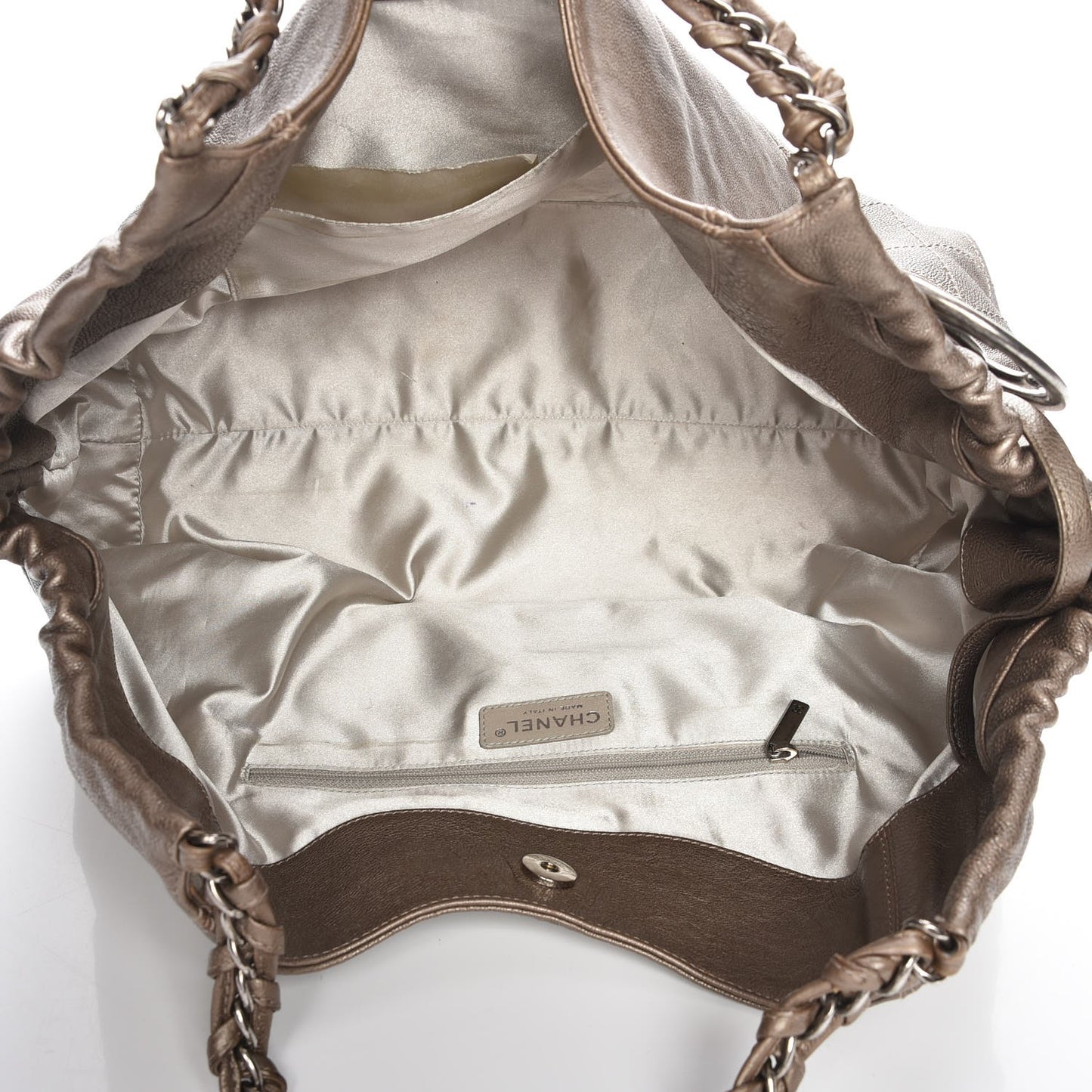 Metallic Calfskin Baby Coco Cabas Pewter