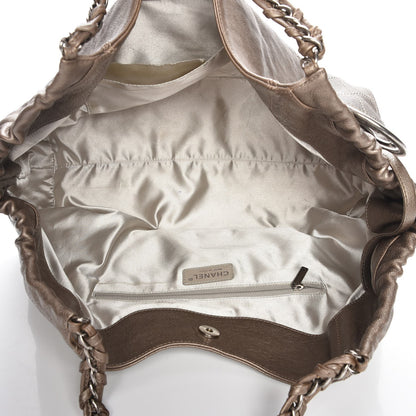 Chanel Metallic Calfskin Baby Coco Cabas Pewter 5 of 7