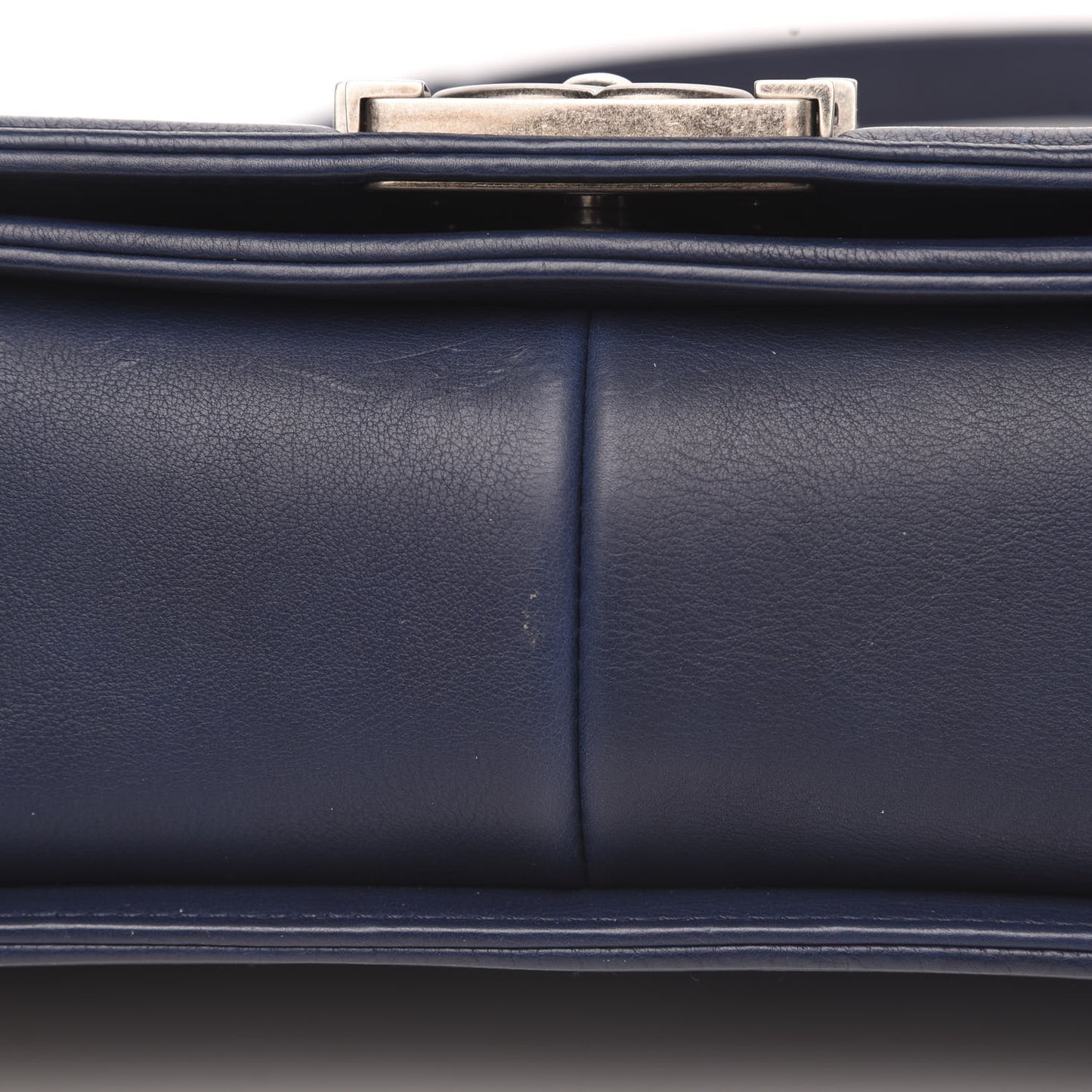 Calfskin Quilted Small Boy Flap Navy
