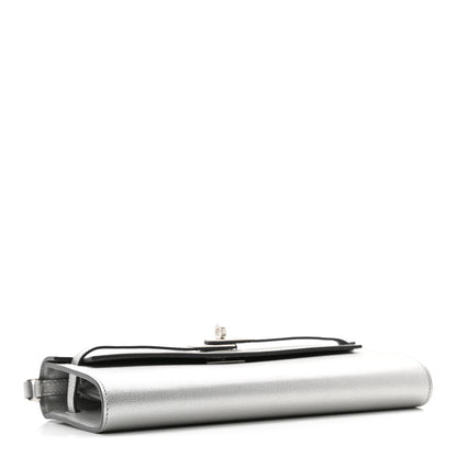 Hermes Metallic Chevre Chamkilight Kelly Wallet To Go Argent 4 of 11