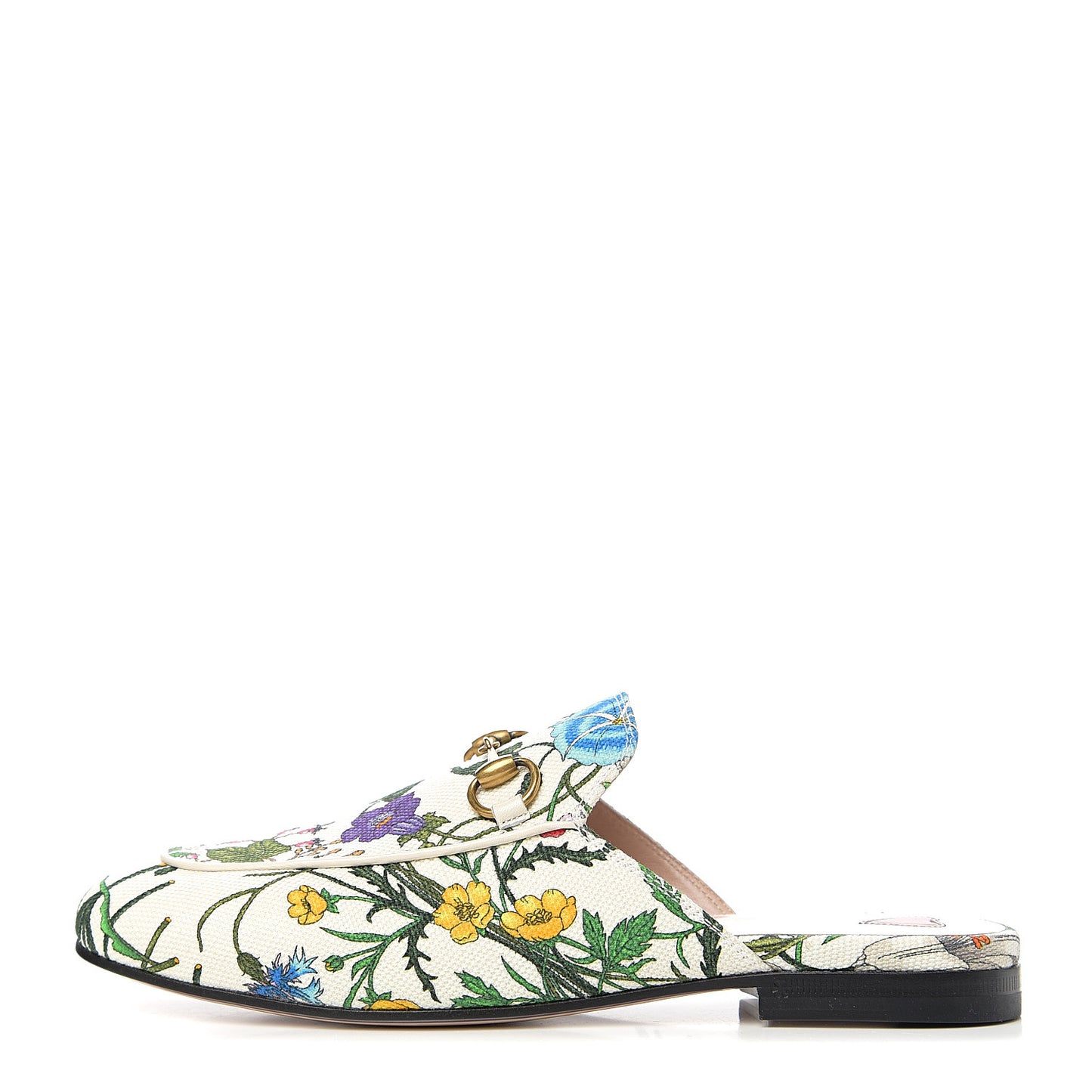 Canvas Flora Womens Princetown Slippers 36 White Multicolor