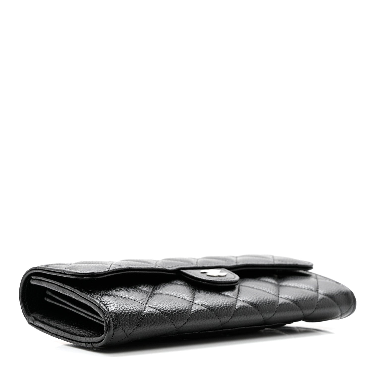 Chanel Caviar Quilted Large Gusset Flap Wallet Black 4 of 7