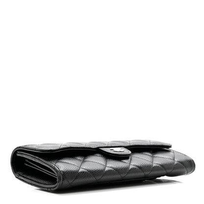 Chanel Caviar Quilted Large Gusset Flap Wallet Black 4 of 7
