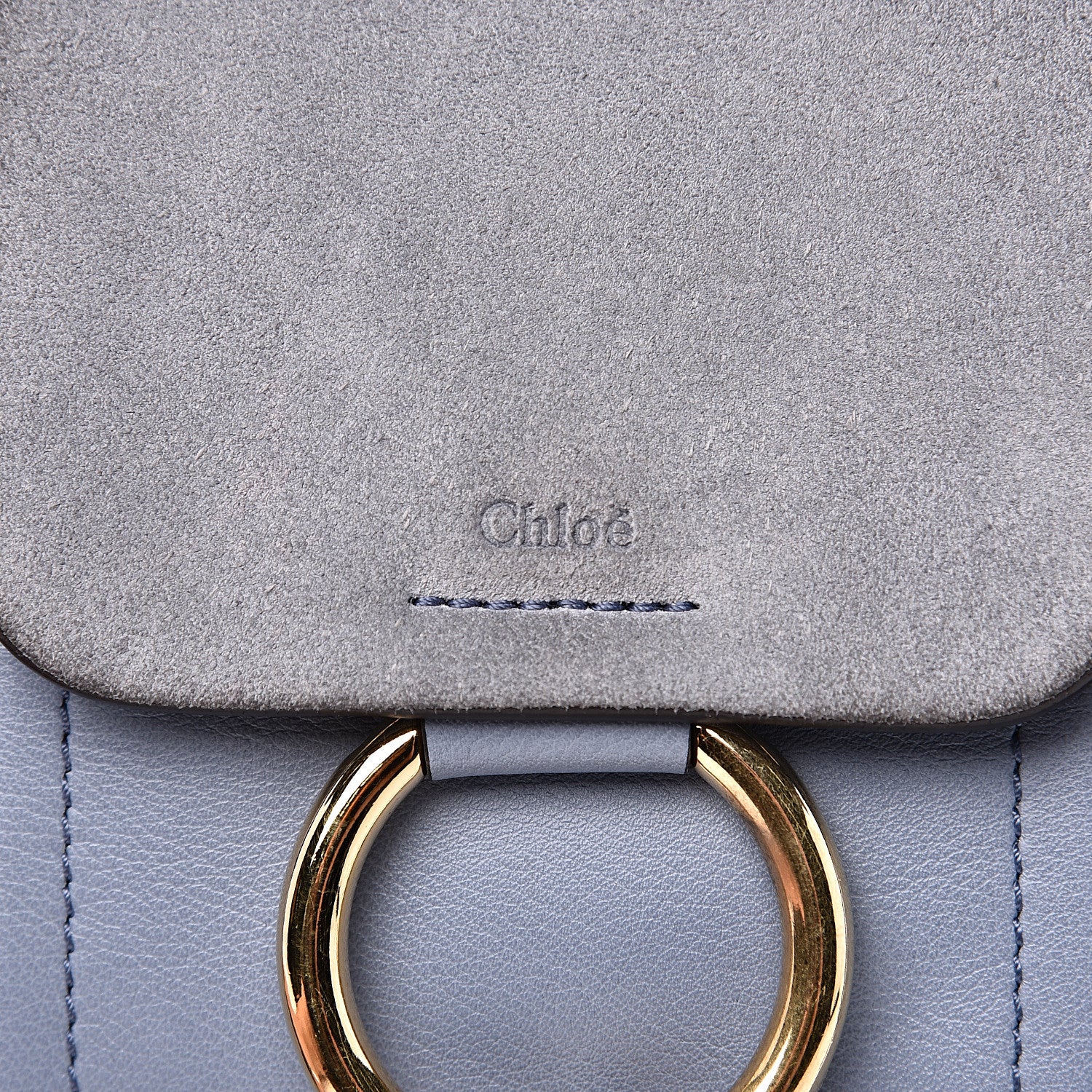 Chloe Suede Calfskin Mini Faye Backpack Washed Blue 9 of 13