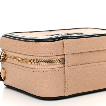 Chanel Caviar Quilted Small CC Filigree Vanity Case Beige Black 9 of 11