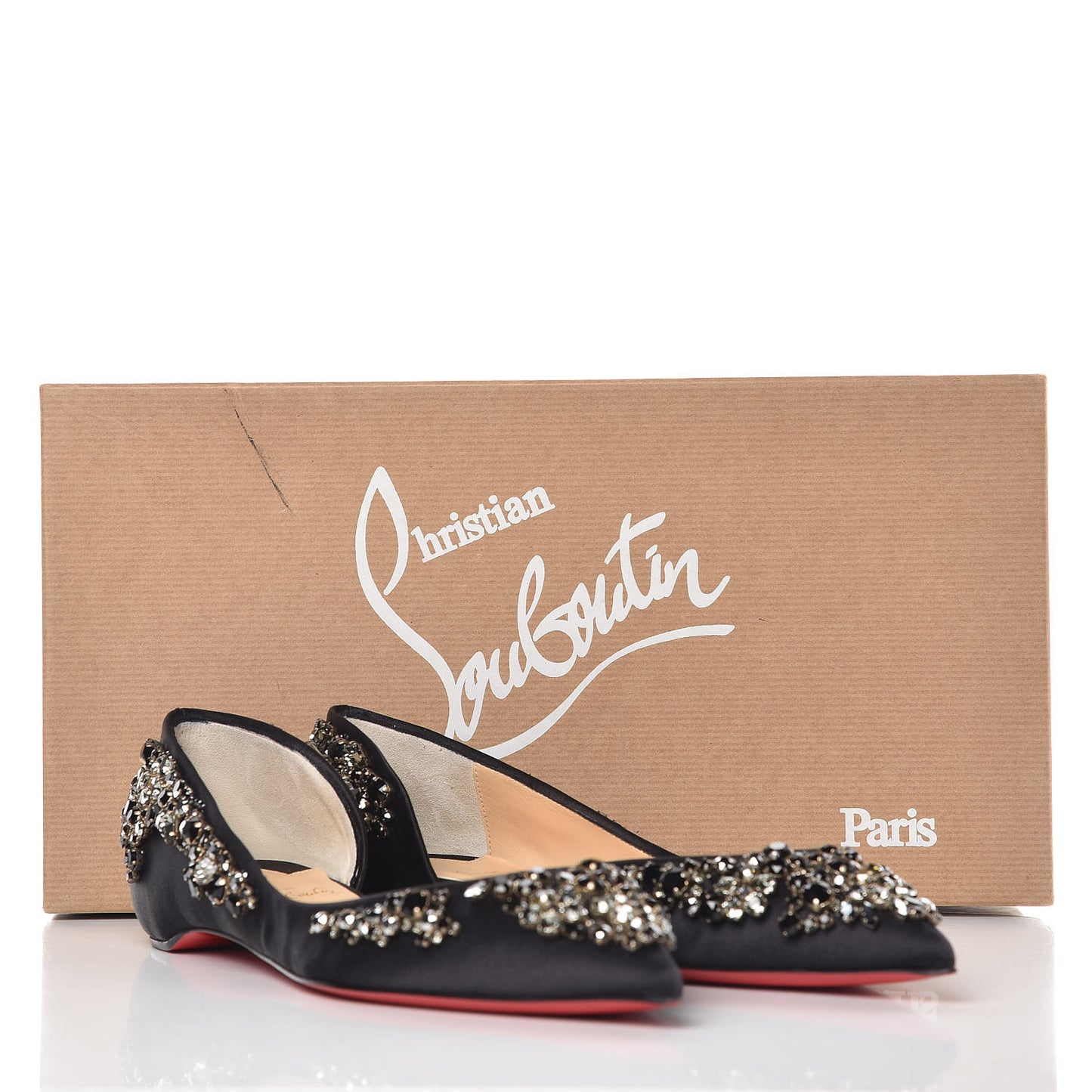 Satin Strass Brodiriza Flats 37 Black