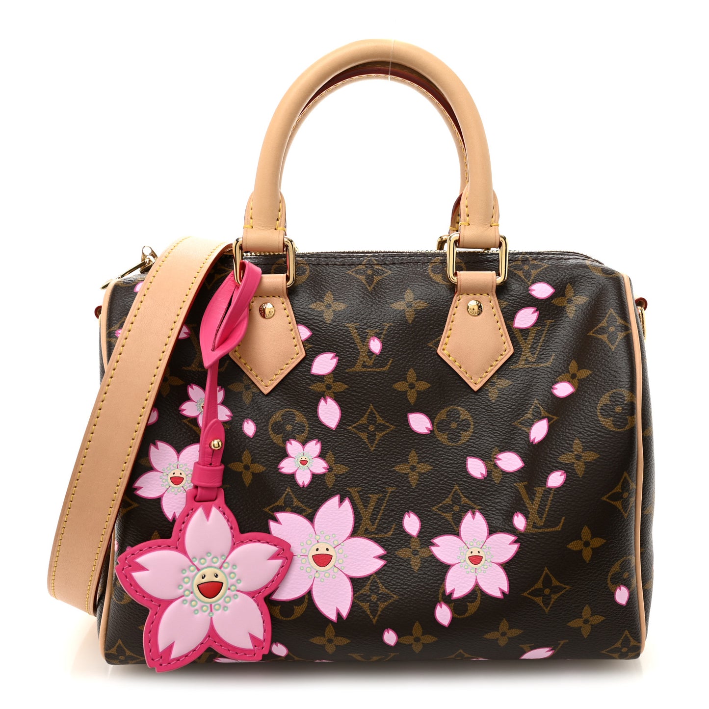 LV X TM Monogram Cherry Blossom Speedy Bandouliere 25 Sakura Brown