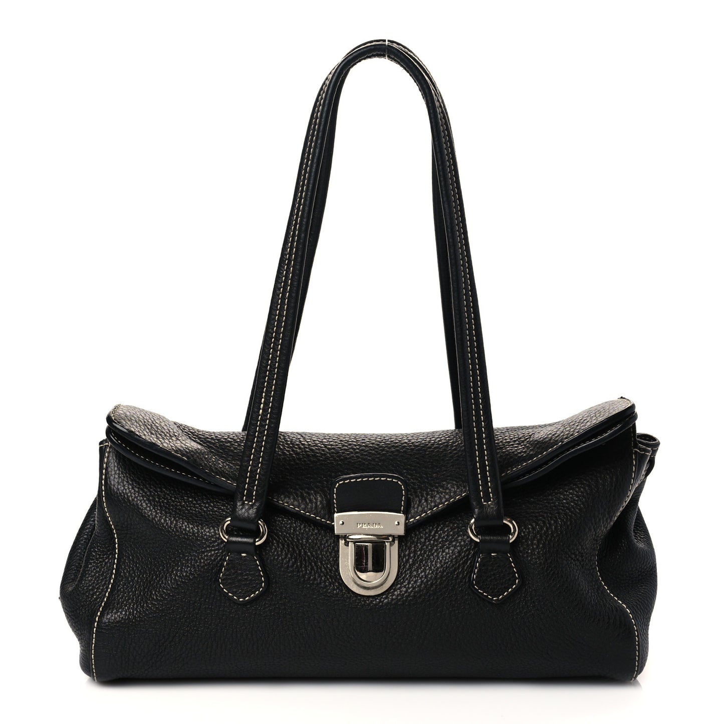 Vitello Daino Shoulder Bag Black