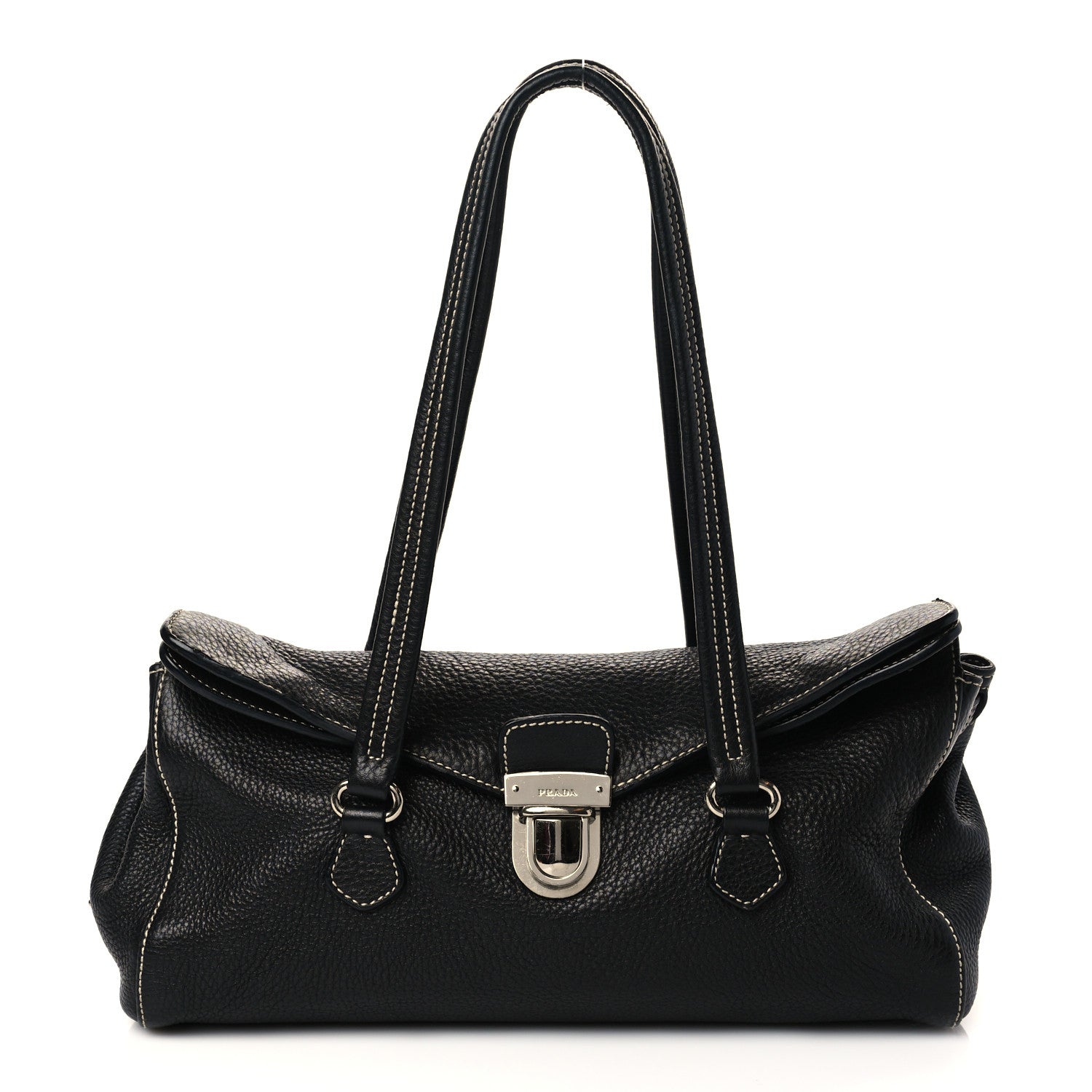 Prada Vitello Daino Shoulder Bag Black 1 of 7