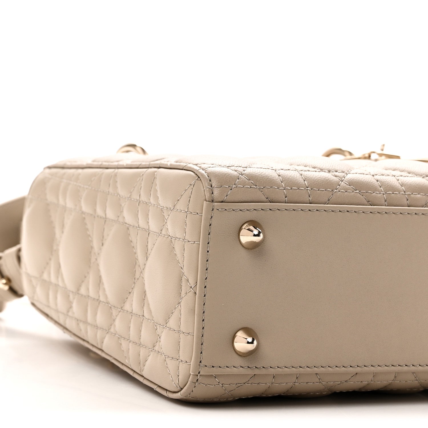 Christian Dior Lambskin Cannage Small My ABCDior Lady Dior Hazelnut 8 of 10