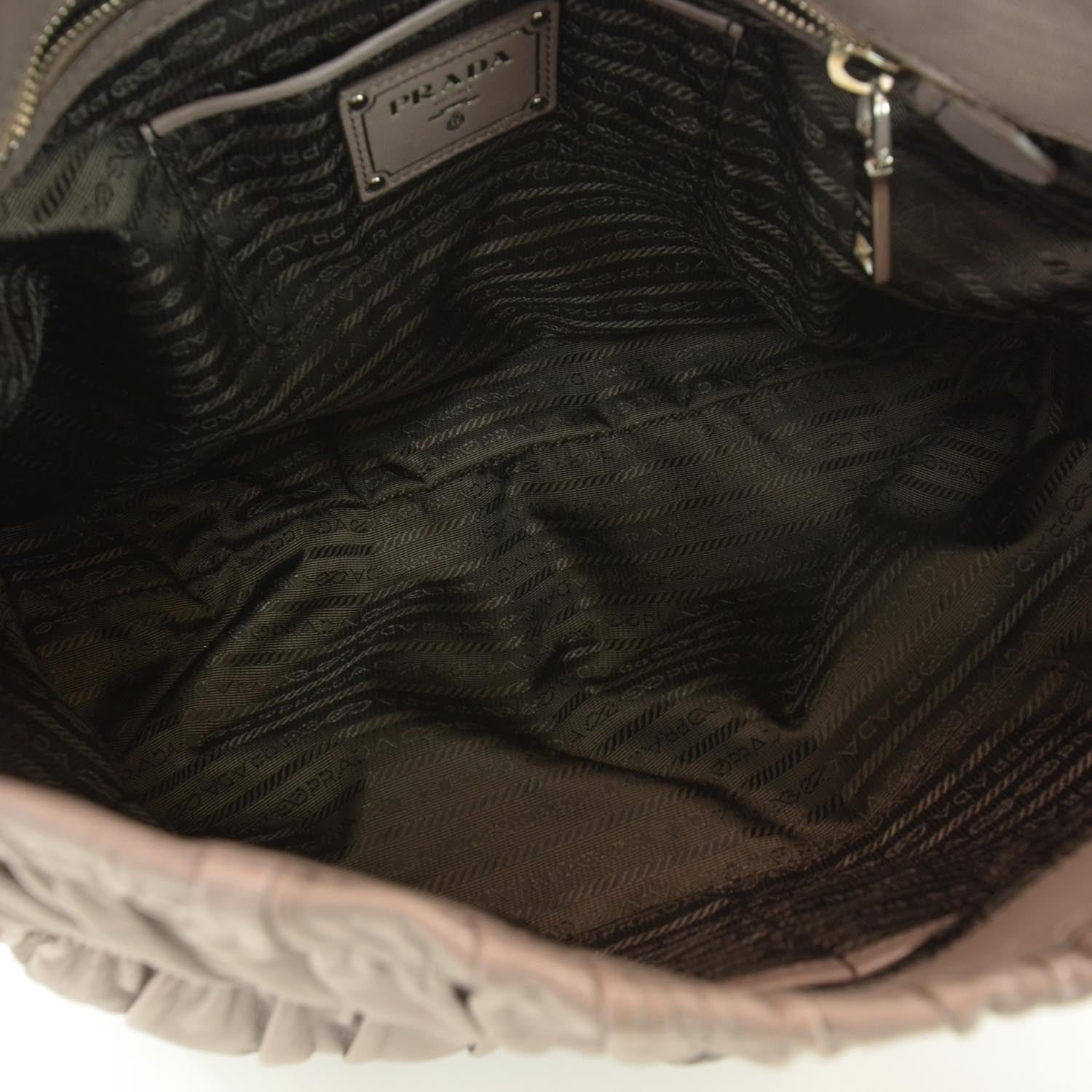 Prada Nappa Gaufre Flap Bag Bambu 7 of 7
