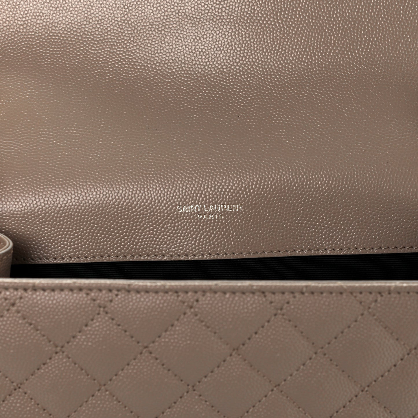 Grain De Poudre Textured Mixed Matelasse Medium Triquilt Monogram Satchel Dark Beige