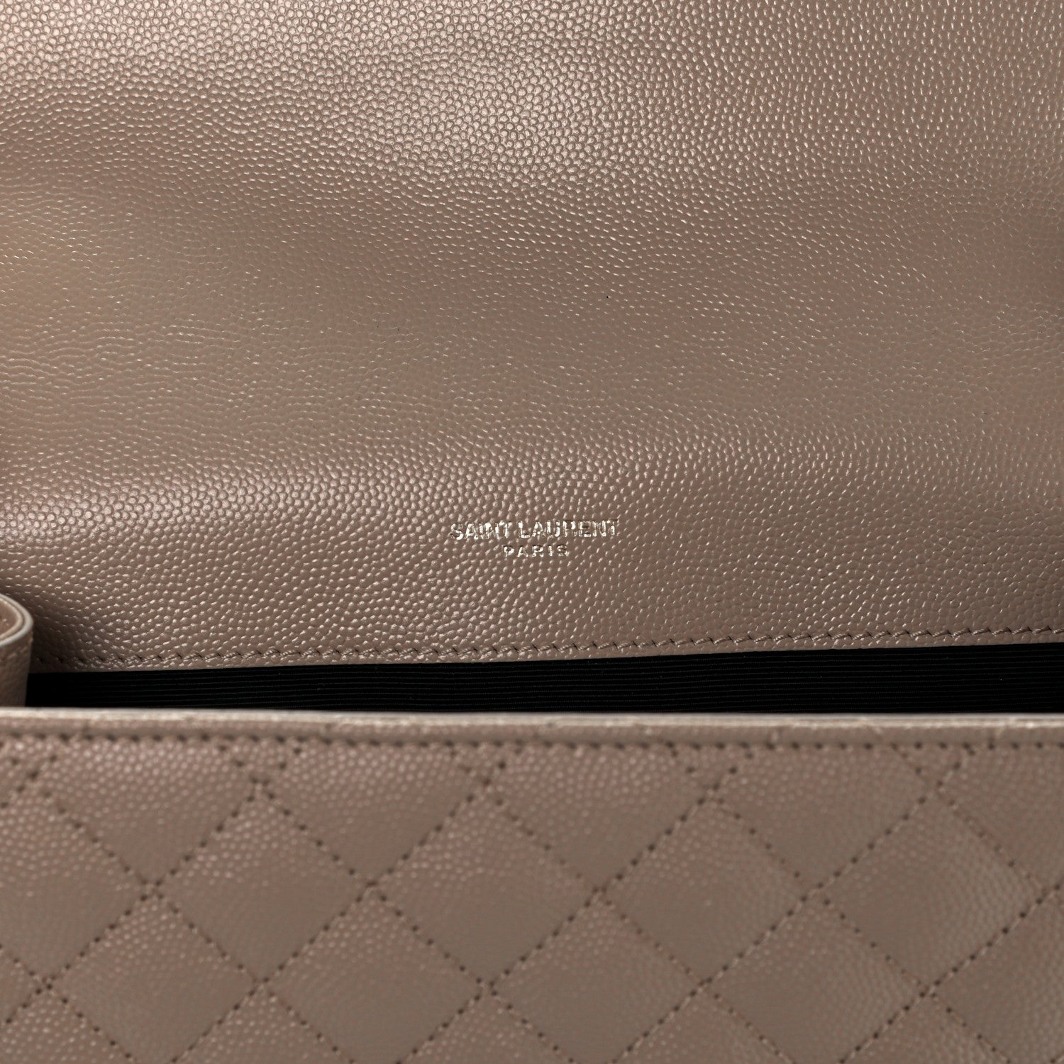 Saint Laurent Grain De Poudre Textured Mixed Matelasse Medium Triquilt Monogram Satchel Dark Beige 6 of 12