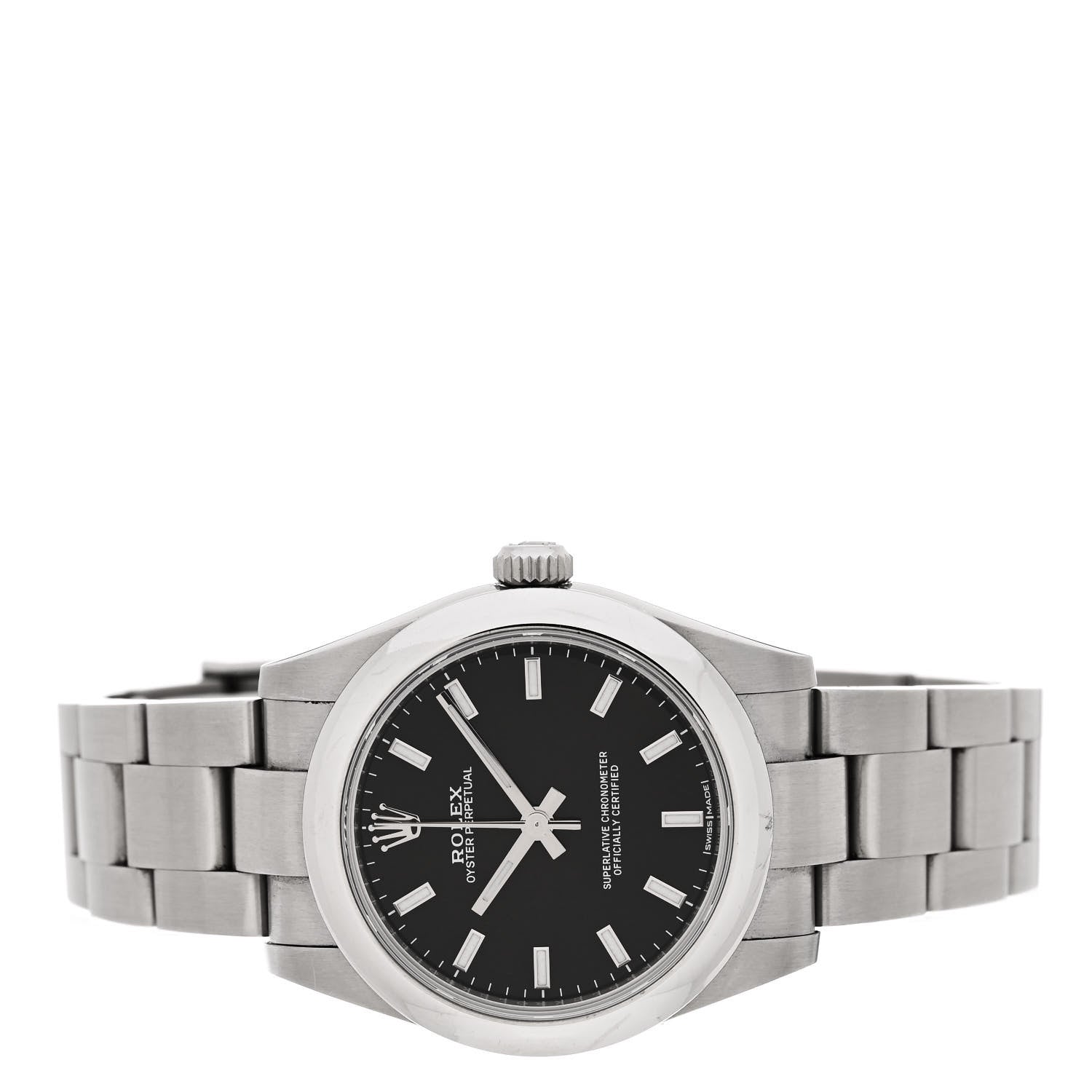 Rolex Stainless Steel 31mm Oyster Perpetual Watch Black 177200 2 of 5