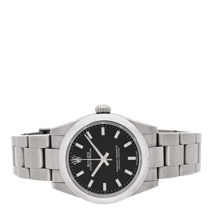 Rolex Stainless Steel 31mm Oyster Perpetual Watch Black 177200 2 of 5