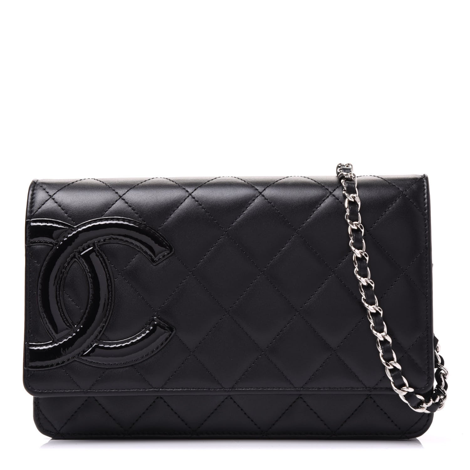 Chanel Calfskin Quilted Cambon Wallet On Chain WOC Black 1 of 8