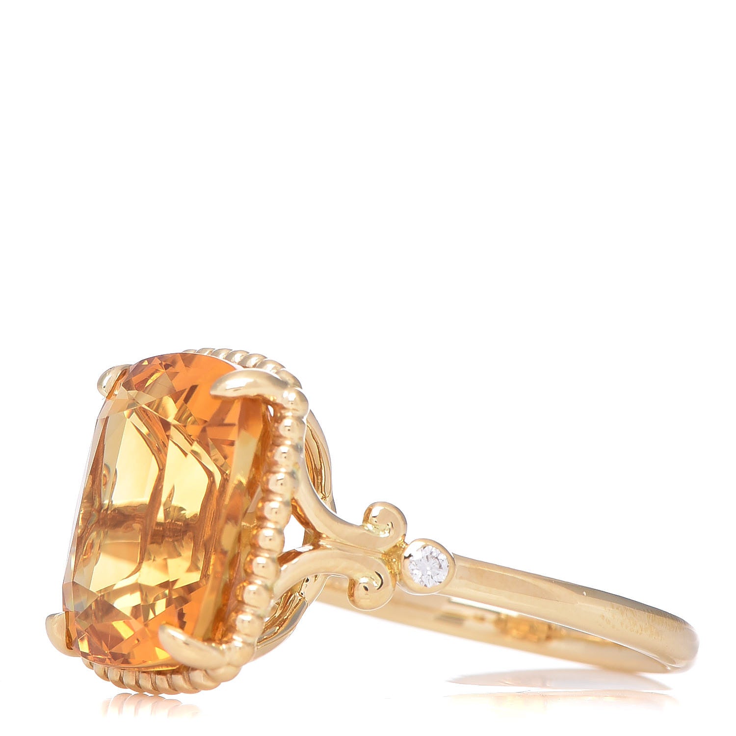 Tiffany 18K Yellow Gold Diamond Citrine Sparklers Cocktail Ring 54 7 3 of 6