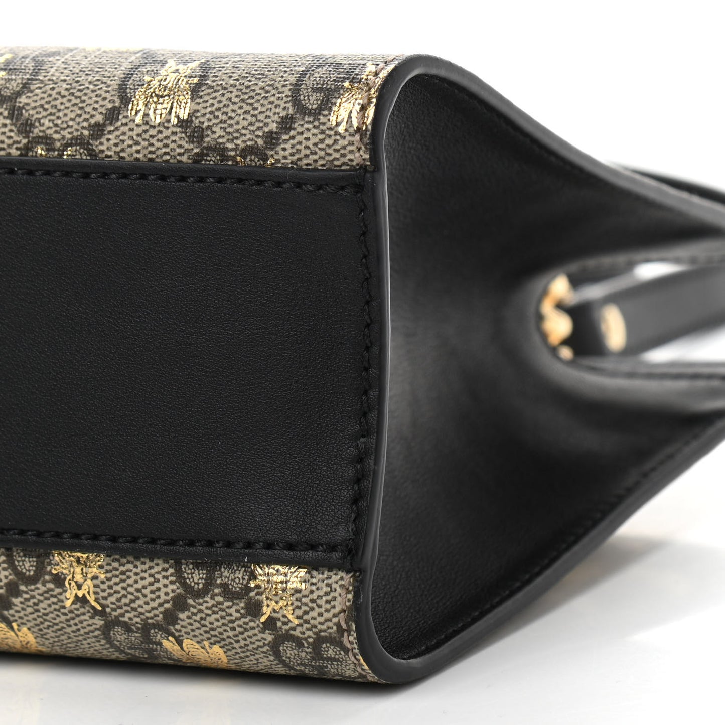 GG Supreme Monogram Bees Small Padlock Tote Beige Oro Black