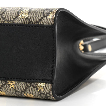 Gucci GG Supreme Monogram Bees Small Padlock Tote Beige Oro Black 10 of 10