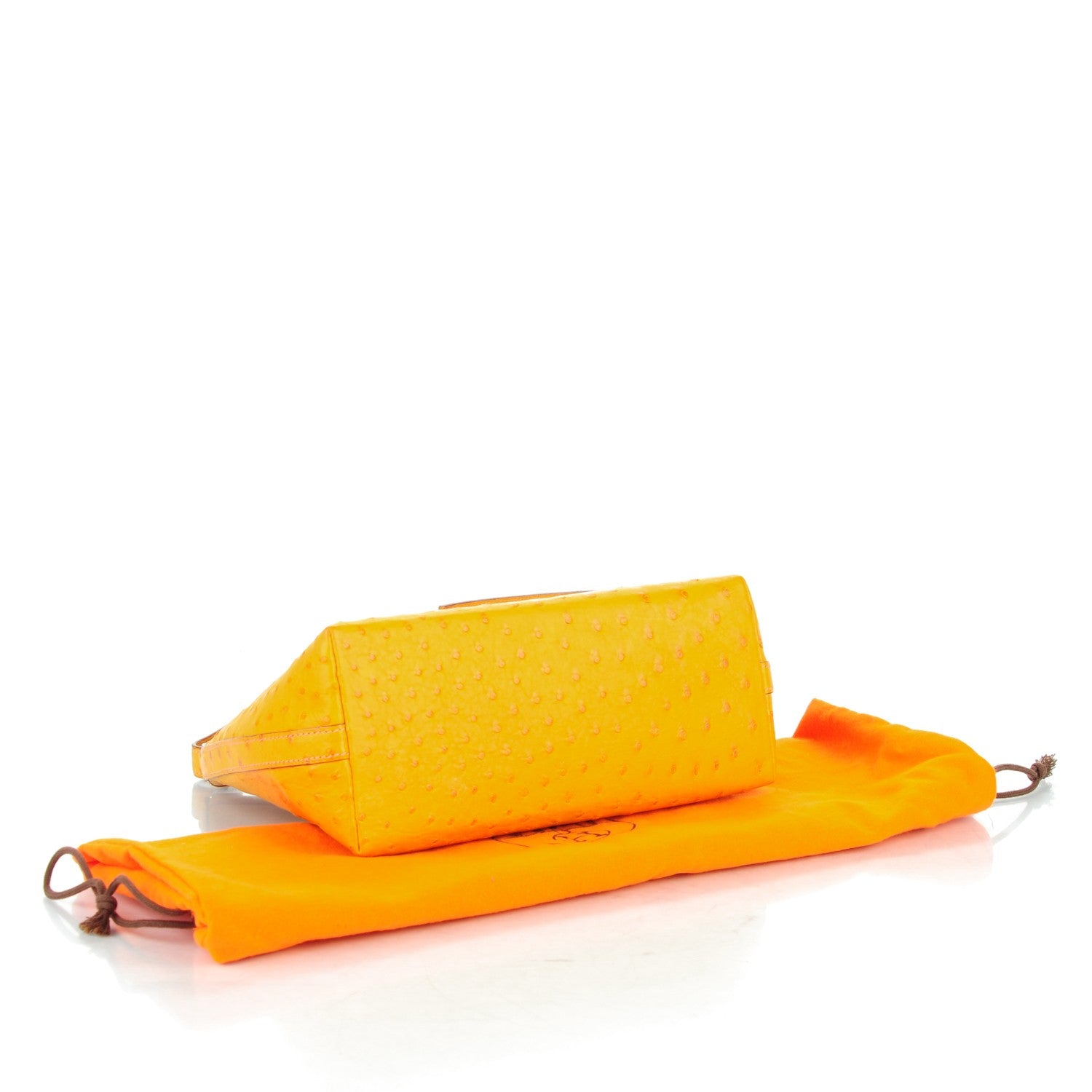 Hermes Ostrich Berlingot 23 PM Saffron 4 of 7