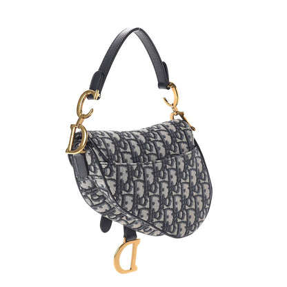 Christian Dior Oblique Mini Saddle Bag Blue 3 of 8