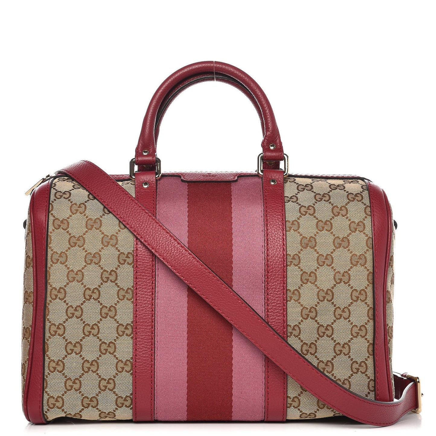 Monogram Cellarius Calfskin Vintage Web Medium Boston Beige Ebony Soft Burgundy Peonia Flower