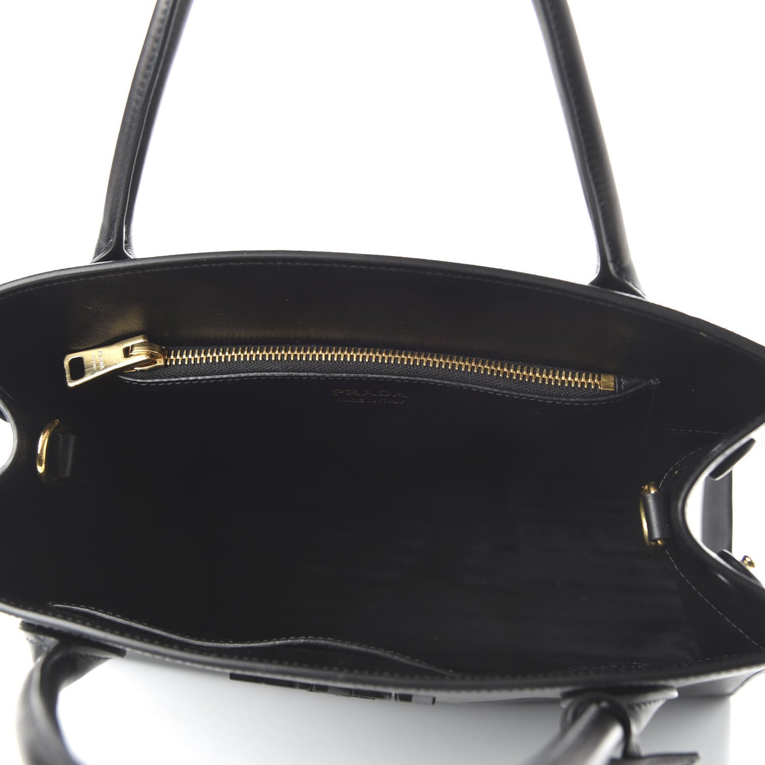 Prada Saffiano Cuir Calfskin Medium Monochrome Top Handle Tote Black 6 of 10