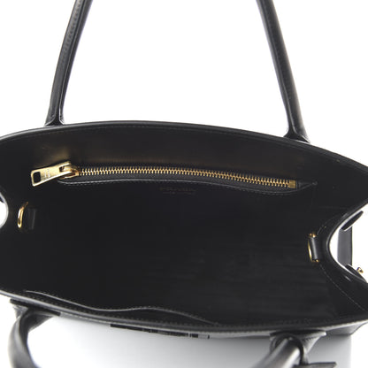 Prada Saffiano Cuir Calfskin Medium Monochrome Top Handle Tote Black 6 of 10
