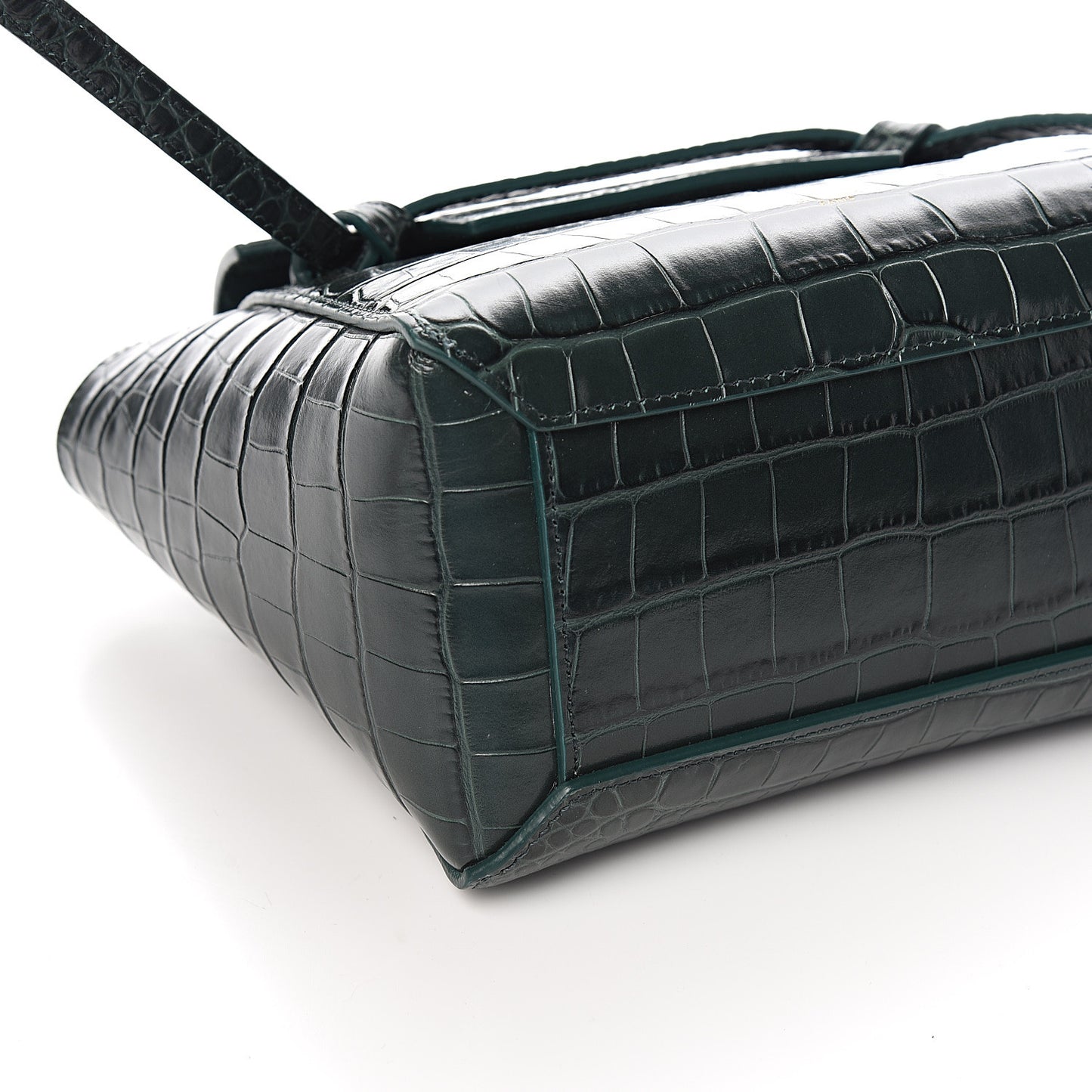 Calfskin Crocodile Embossed Nano Belt Bag Amazone