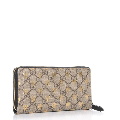 Gucci GG Supreme Monogram Bees Zip Around Wallet 3 of 8