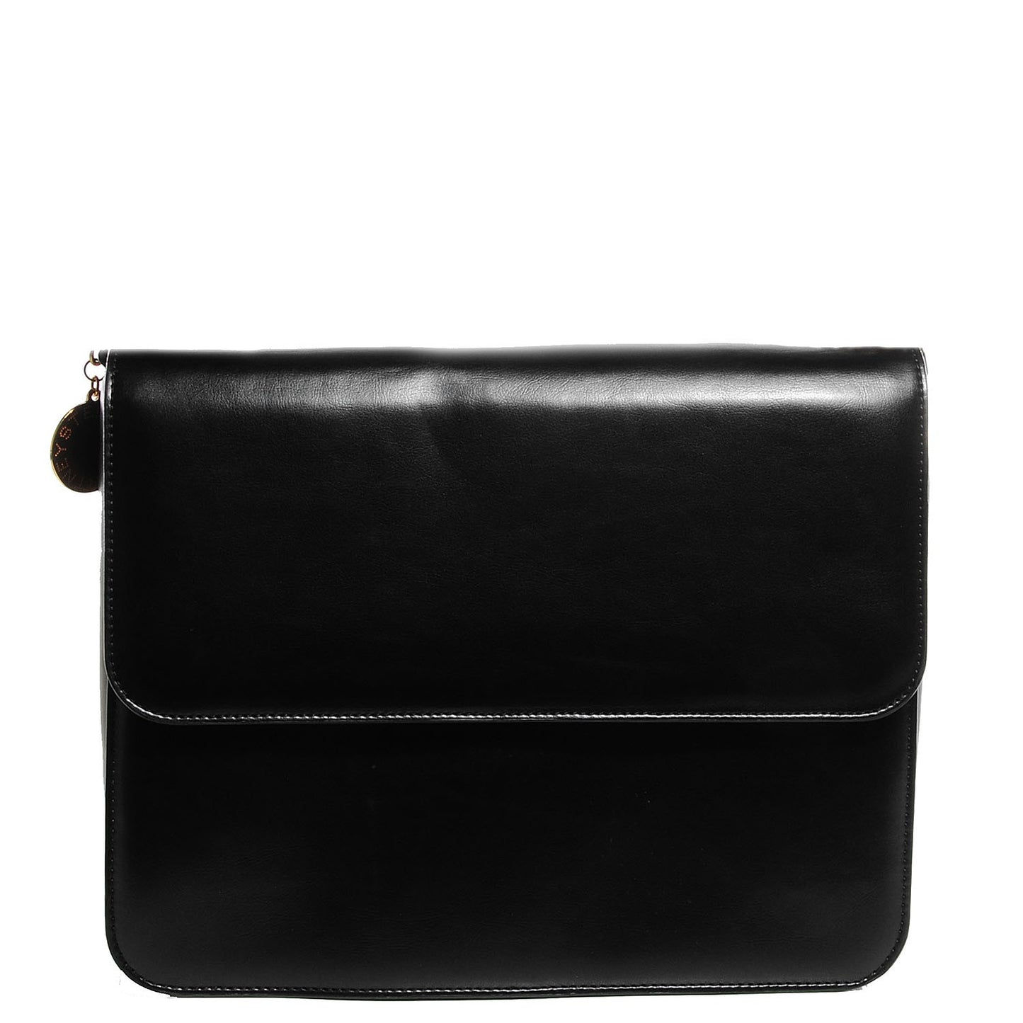 Faux Leather Structured Shoulder Bag Black