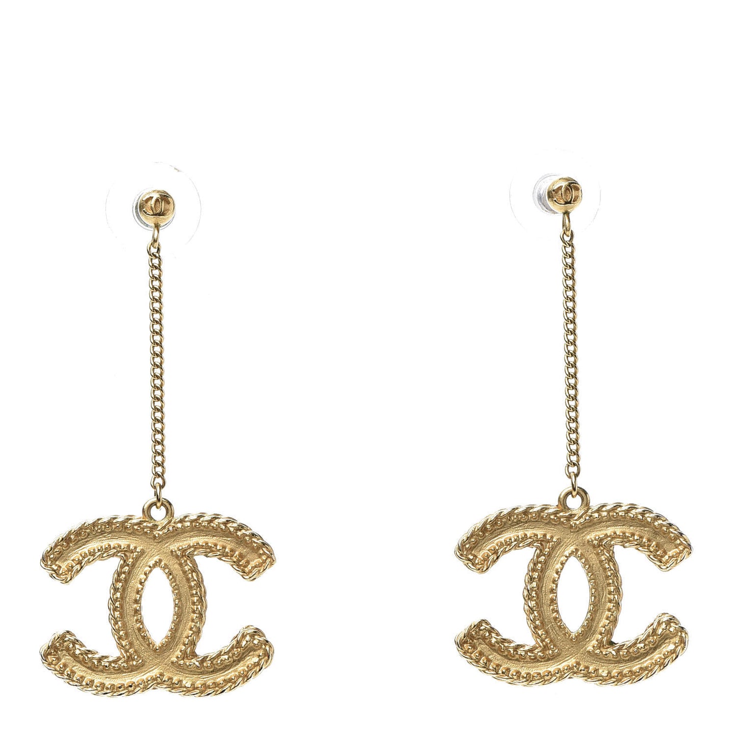 CC Drop Earrings Matte Gold