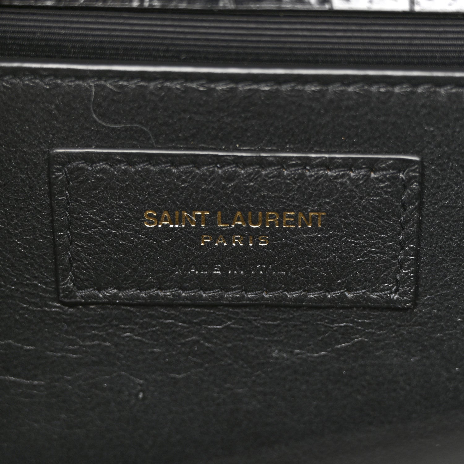 Saint Laurent Calfskin Crocodile Embossed Medium Classic Monogram Kate Tassel Satchel Black 6 of 11