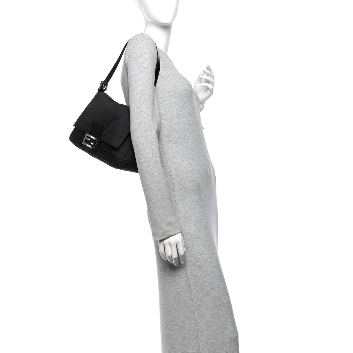 Fendi Zucchino Mama Baguette Black Moro 2 of 9