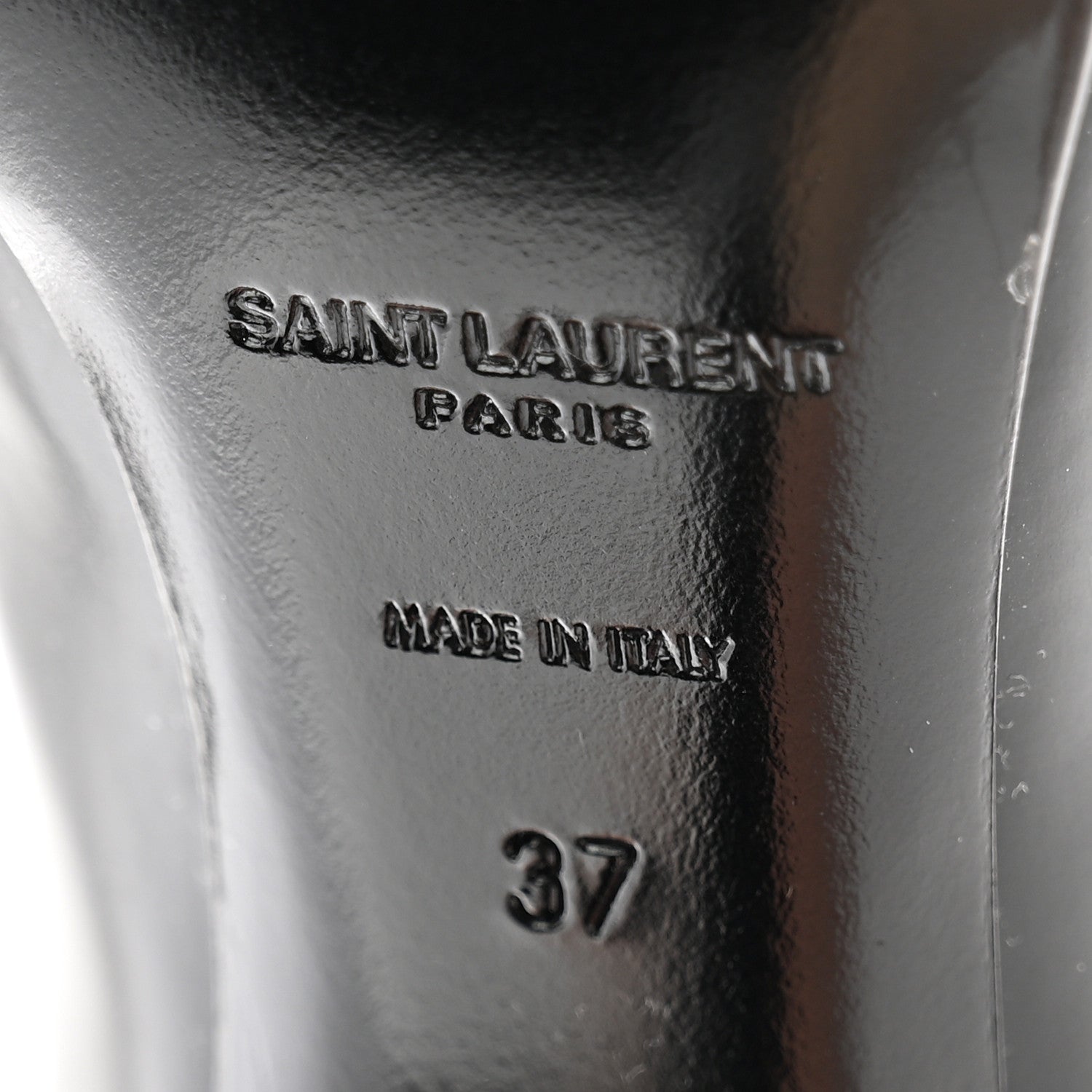 Saint Laurent Patent Calfskin Diane 100 Boots 37 Black 7 of 9