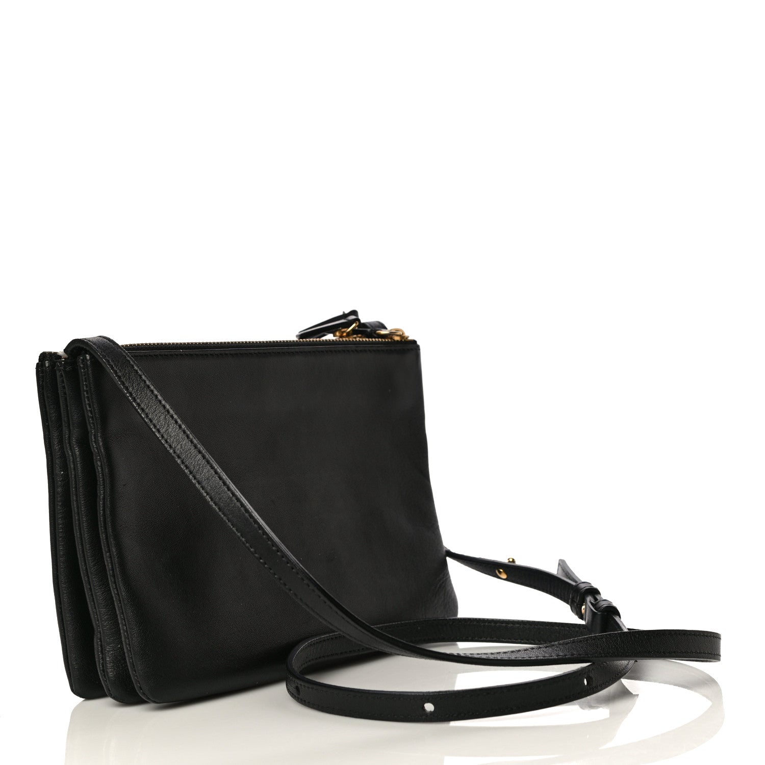 Celine Lambskin Small Trio Crossbody Bag Black 3 of 14