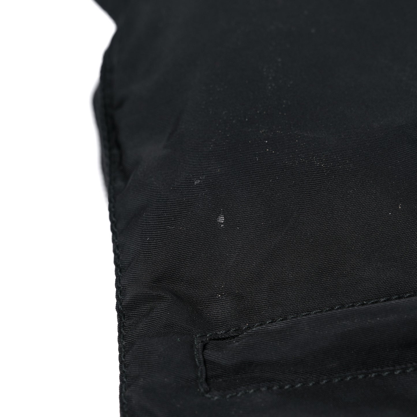 Tessuto Nylon Saffiano Flat Messenger Bag Black