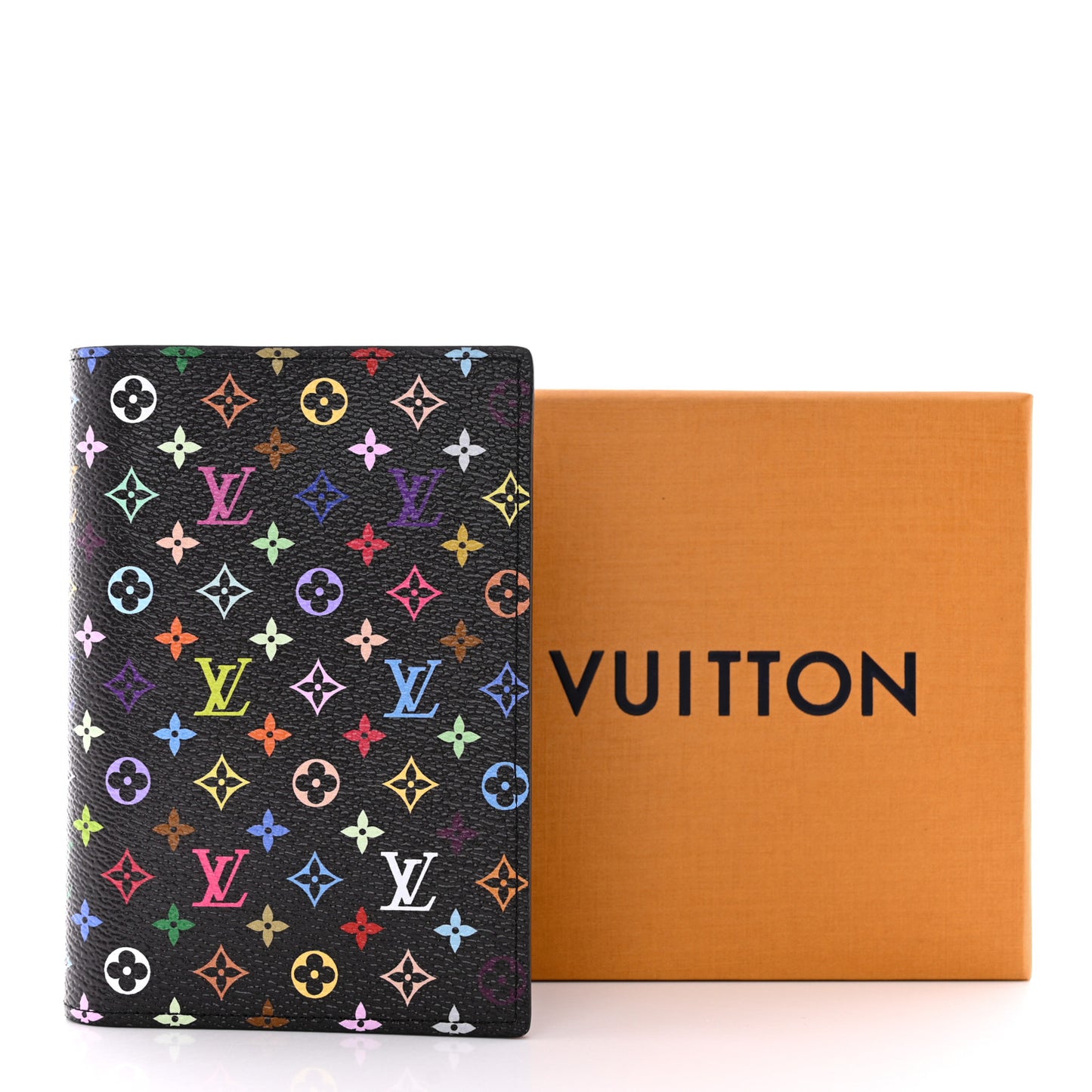 LV X TM Monogram Multicolor Passport Cover Black