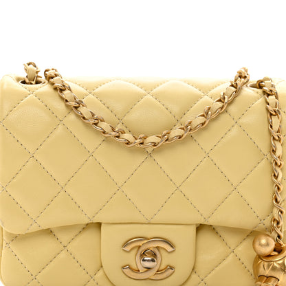 Chanel Lambskin Quilted Mini Pearl Crush Flap Yellow 5 of 12