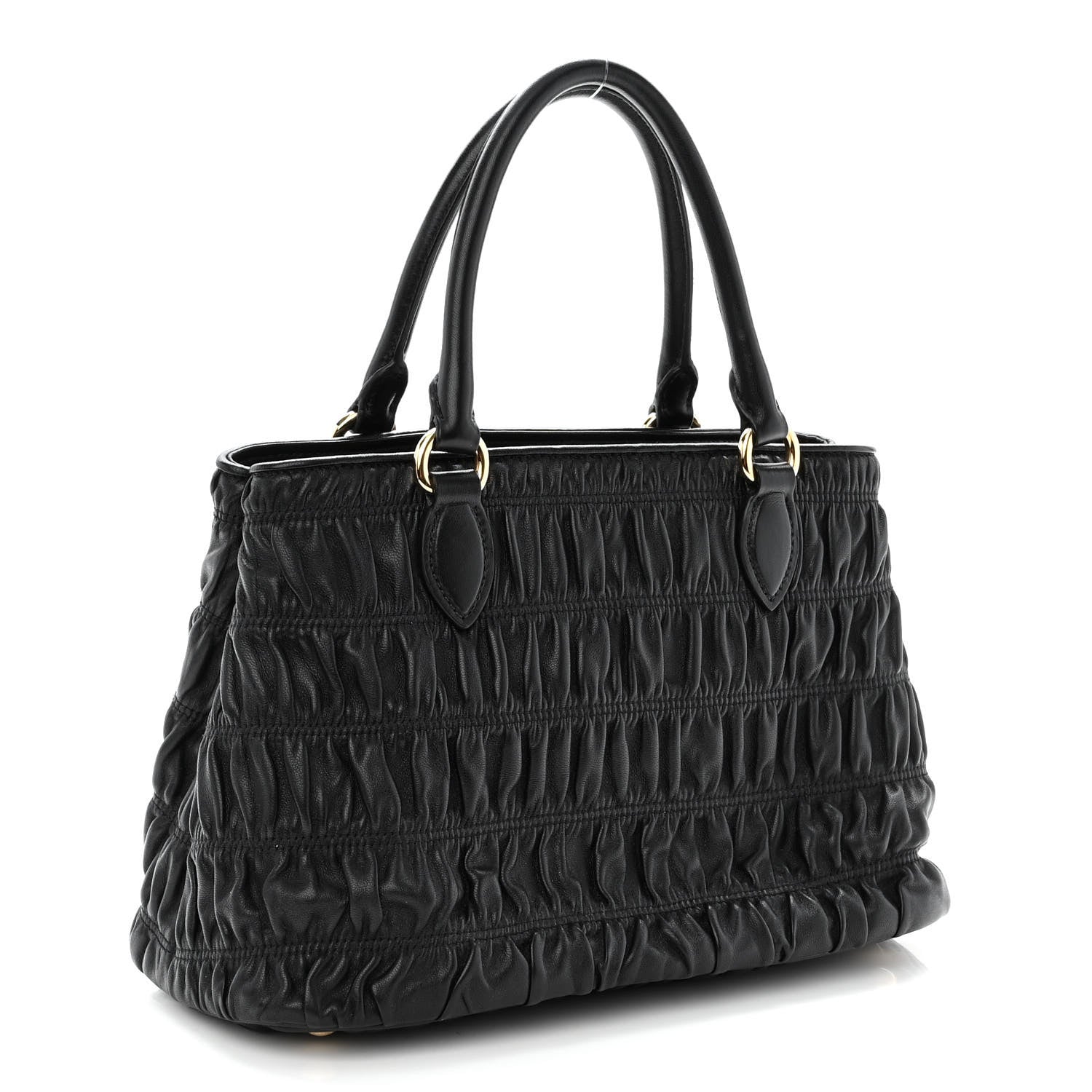 Prada Nappa Gaufre Tote Black 3 of 9